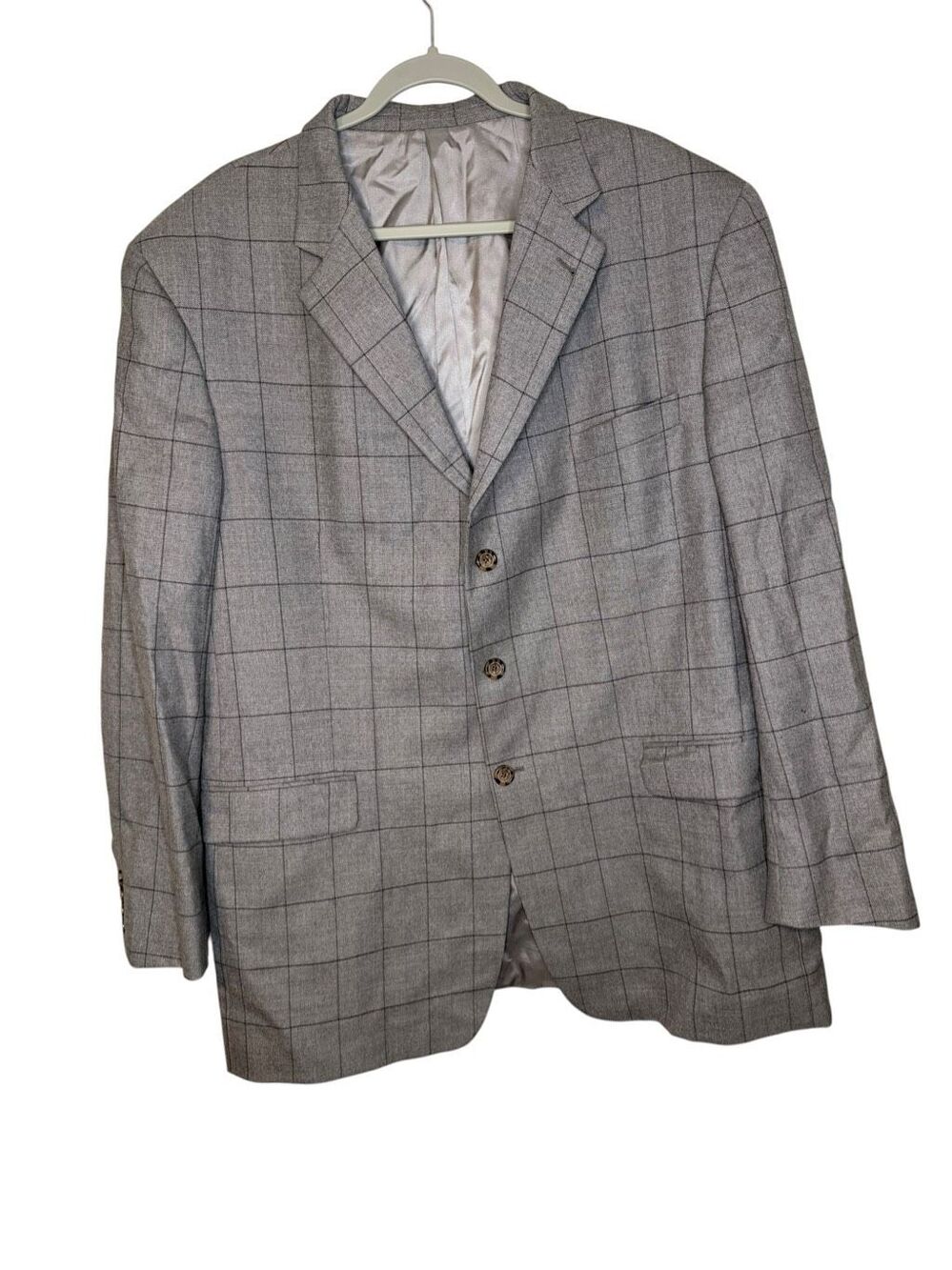 Burberry Men’s Kensington Blazer Gray Check Size 48 Long